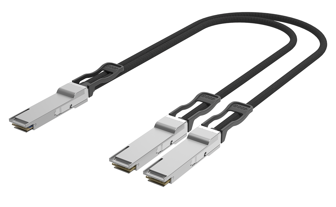 QSFP112 400 Gbps to 2QSFP112 200 Gbps DAC